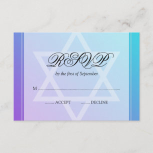Teal Lila Star of David Bat mitzvah OSA Kort