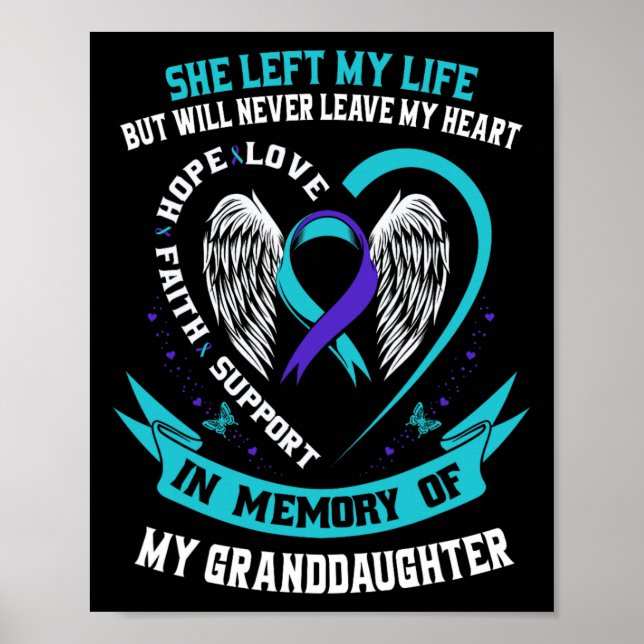 Teal Lila Suicide Awareness Shirt Granddotter Poster (Framsidan)