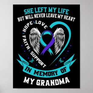 Teal Lila Suicide Awareness Shirt Grandma Preven Poster