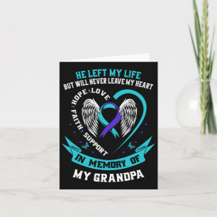 Teal Lila Suicide Awareness Shirt Grandpa Preven Kort