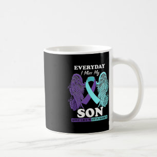Teal Lila Vinge Miss Kärlek Son Suicide Prevention Kaffemugg