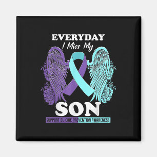 Teal Lila Vinge Miss Kärlek Son Suicide Prevention Magnet