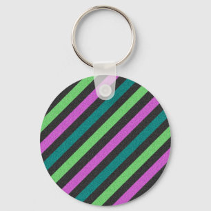 Teal, Lime Green, Shock rosa Stripe ST-aylor Nyckelring