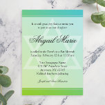 Teal Lime Green Star of David Bat mitzvah Inbjudningar<br><div class="desc">En modern tealblått och kalkgrön Bat mitzvah inbjudan. Den här unika Bat mitzvah inbjudan innehåller ett formellt skriptteckensnitt,  David Star och gröntens ombre-bakgrund.</div>
