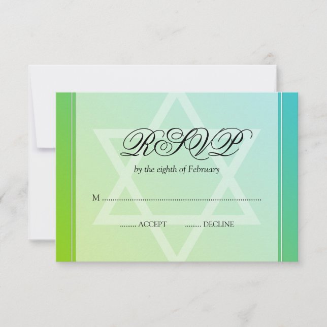 Teal Lime Green Star of David Bat mitzvah OSA (Framsida)