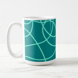 Teal Line Art Kaffemugg
