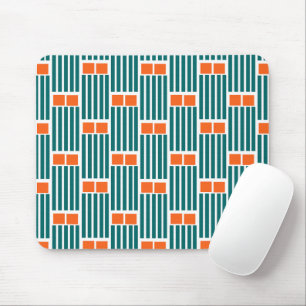 Teal Linjer och Boxes Musmatta