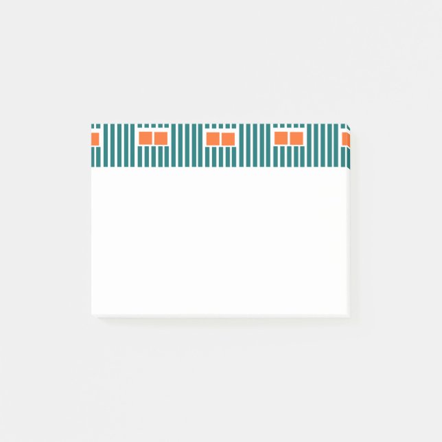 Teal Linjer och Boxes Post-it Block (Framsida)