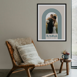 Teal Lombard Lines Arch Anpassad Foto Art Print Poster