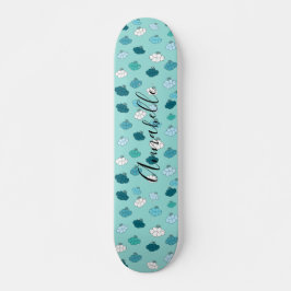Teal Lotus Flower Vatten Buddhist Skateboard