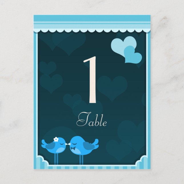 Teal Love birds Bord-kort 1 Vykort (Framsida)