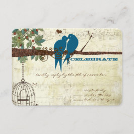 Teal Love birds Sitta i Träd Bröllop OSA