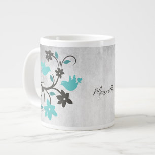 Teal Lovebird Personlig Giant Coffee Mugg Jumbo Mugg