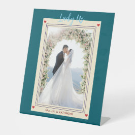 Teal Lucky Us Custom Photo Valentine