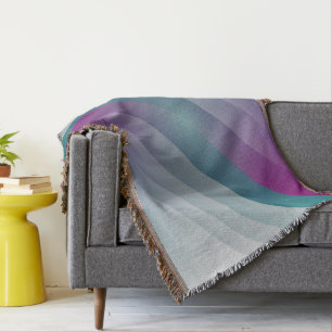 Teal magenta grått trianglar filt
