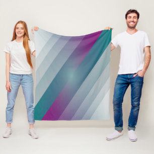 Teal magenta grått trianglar fleecefilt