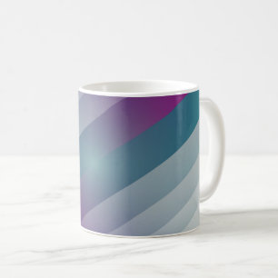 Teal magenta grått trianglar kaffemugg
