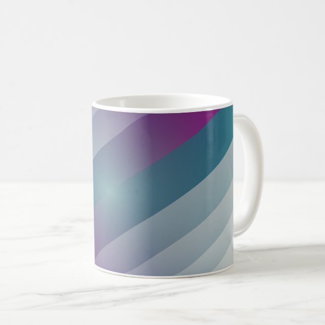 Teal magenta grått trianglar kaffemugg (Framsida höger)