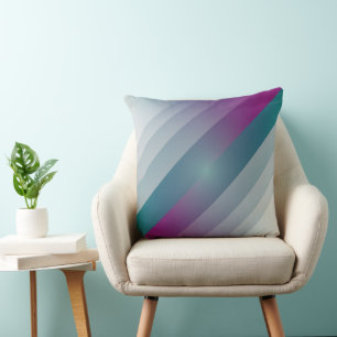 Teal magenta grått trianglar kudde