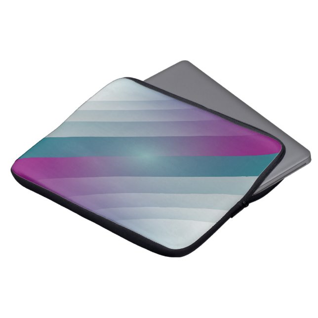 Teal magenta grått trianglar laptop fodral (Framsida topp)
