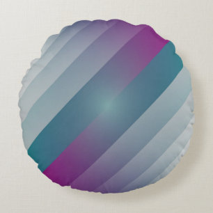 Teal magenta grått trianglar rund kudde