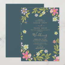 Teal Magnolia-bröllopsinbjudan