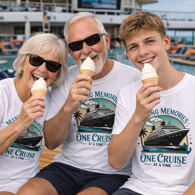 TEAL Making Memories Cruise T Shirt (Matching Family Reunion Shirts.   Not shown to exact scale. Image is for example purposes only.
 )