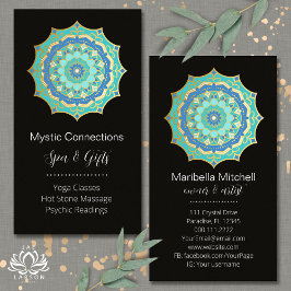 Teal Mandala Energy Healer Yoga Reiki Spa Visitkort
