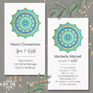 Teal Mandala Energy Healer Yoga Reiki Spa Visitkort