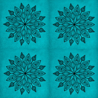 Teal Mandala Tile Helig Geometry Nature Design Kakelplatta