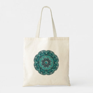 Teal Mandala Tote Bag - Boho Canvas ShoppiTote Bag Tygkasse