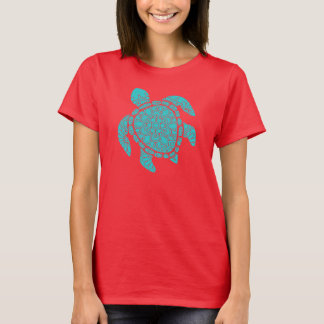 Teal Mandala Turtle T Shirt
