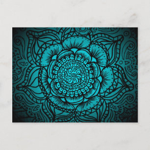 Teal Mandala vykort