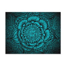 Teal Mandala vykort