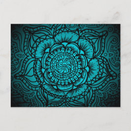 Teal Mandala vykort