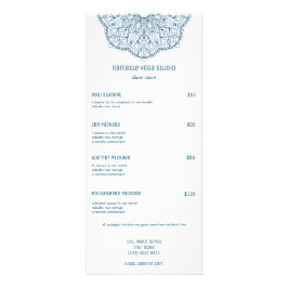 Teal Mandala Yoga Reiki Massage Handrawn Mandala Reklamkort