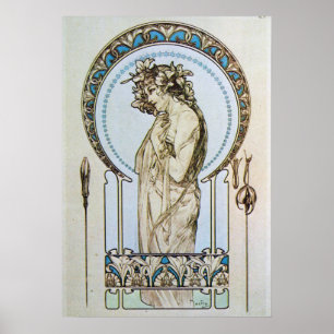 Teal Måne Goddess Poster