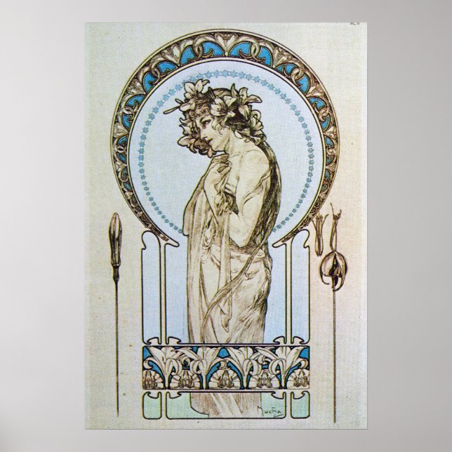 Teal Måne Goddess Poster (Framsidan)