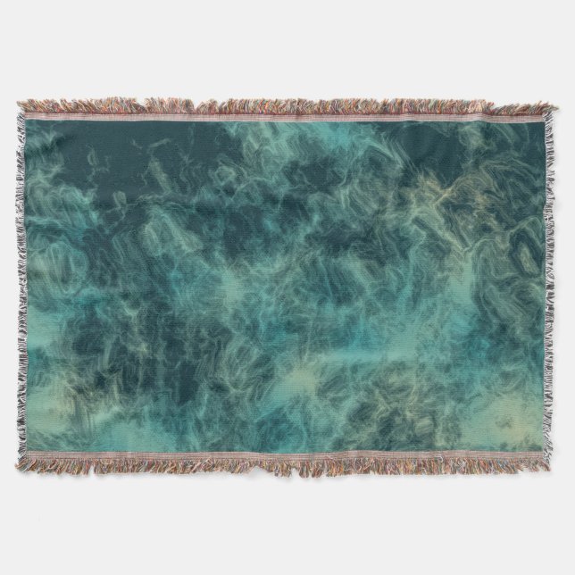 Teal Marble Abstrakt Filt (Framsidan)
