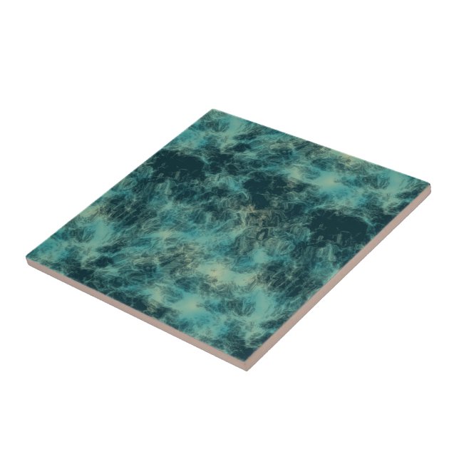 Teal Marble Abstrakt Kakelplatta (Sidan)