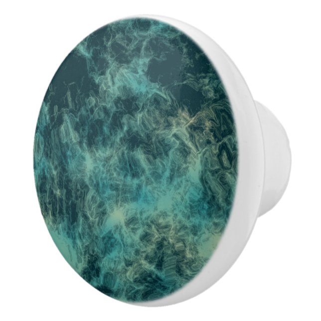 Teal Marble Abstrakt Knopp (Höger)