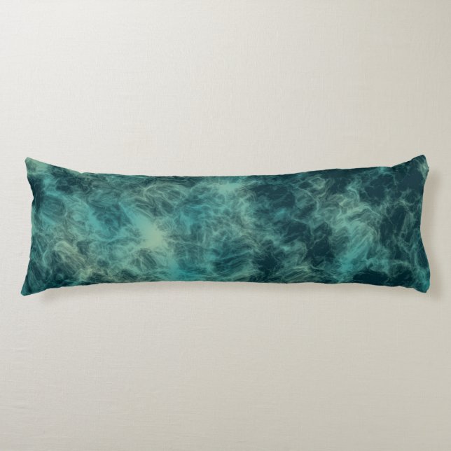 Teal Marble Abstrakt Kroppskudde (Framsidan)