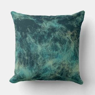 Teal Marble Abstrakt Kudde