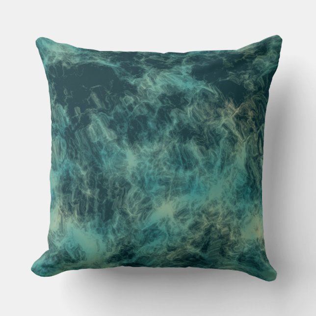 Teal Marble Abstrakt Kudde (Framsida)