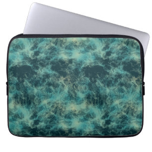 Teal Marble Abstrakt Laptop Fodral