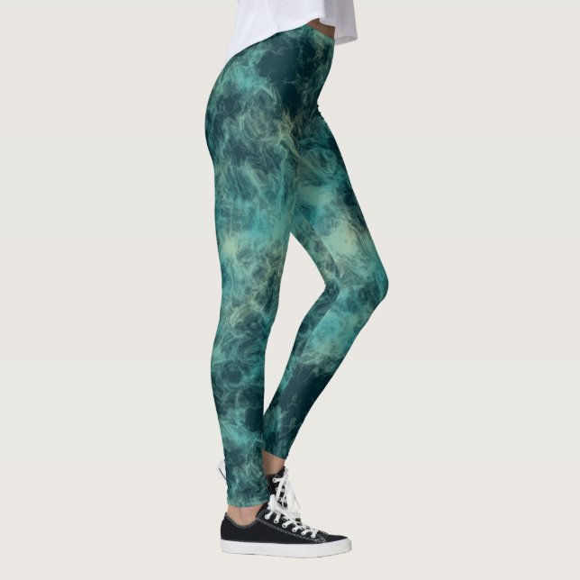 Teal Marble Leggings (Höger)