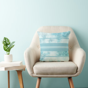 Teal Marble med Rand Kudde