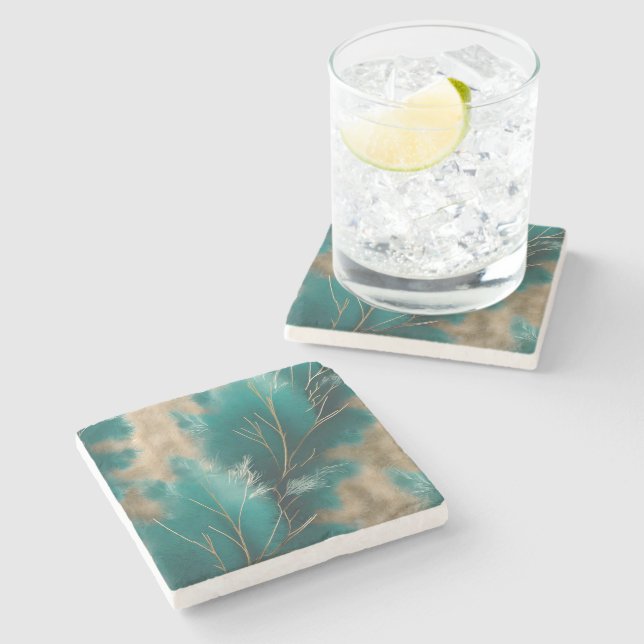 Teal Marble Underlägg - Home Decor Underlägg (Sidan)