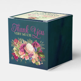 Teal, marinflotta, Grönt, Guld Bold Blommigt Bröll Presentaskar