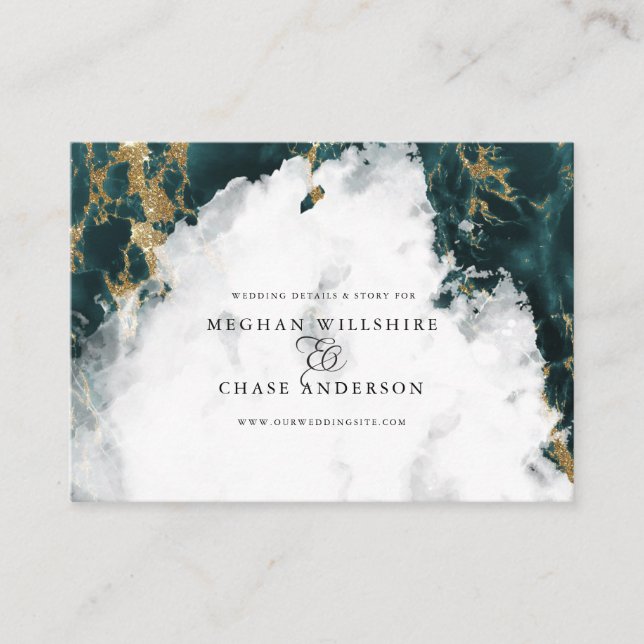 Teal MarLED Watercolor Geode BarefootBride™ Visitkort (Framsida)